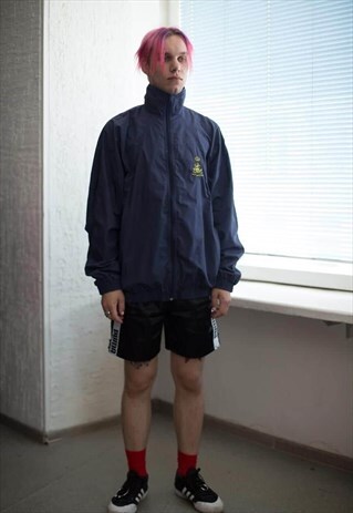 VINTAGE 90'S NAVY HIGH COLLAR SPORT JACKET