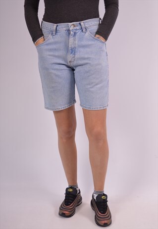 WRANGLER WOMENS VINTAGE DENIM SHORTS W30 BLUE 90S