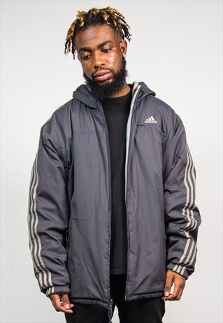 ADIDAS VINTAGE REVERSIBLE WARM WINTER COAT JACKET