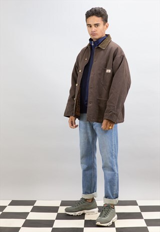 VINTAGE BROWN LINED WORKER COAT