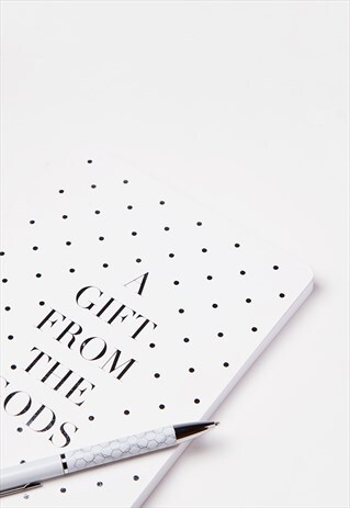 A5 NOTEBOOK IN WHITE WITH POLKA DOT DESIGN