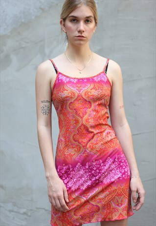 VINTAGE Y2K RAVE MINI DRESS MULTICOLORED