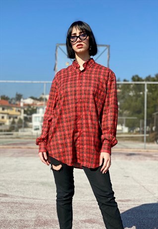 VINTAGE 90'S RED PLAID SHIRT