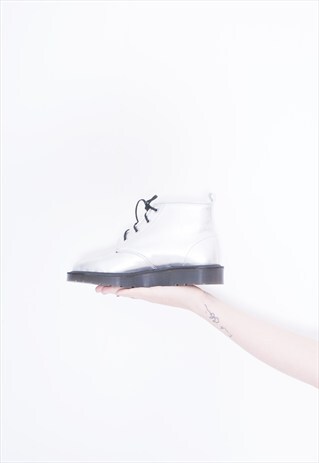 RETRO DR MARTENS RARE METALLIC BEV SILVER