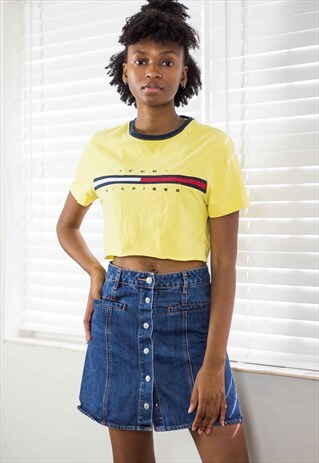 VINTAGE TOMMY HILFIGER CROP TOP LOGO 90S XS 3.9
