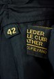 GENUINE LEATHER PANTS BLACK BIKER TROUSERS EU 42 STRAIGHT