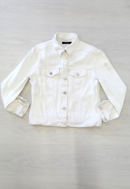 AllSaints Denim Jacket White Distressed Look