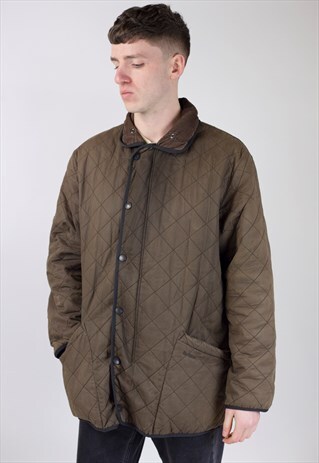 VINTAGE 90S BARBOUR DARK BROWN QUILTED JACKET