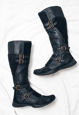 Vintage Y2K Alfio Raldo Moto Boots in Black