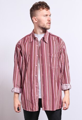 VINTAGE CORDUROY CORD STRIPED SHIRT