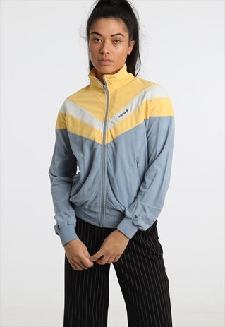 90S ADIDAS EMBROIDERED ZIPPED SPELLOUT SWEATSHIRT