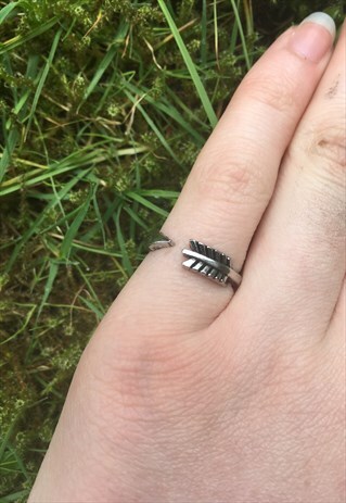 WOMENS BOHO SILVER COLOUR FESTIVAL ARROW LITTLE FINGER RING