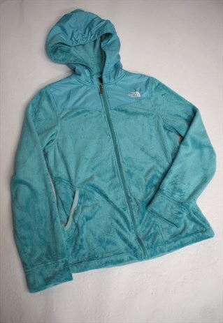 VINTAGE 90S NORTH FACE TURQUOISE FURRY HOOD JACKET