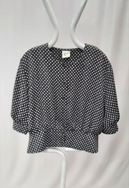 00s Amari Patterned Blouse Black White 