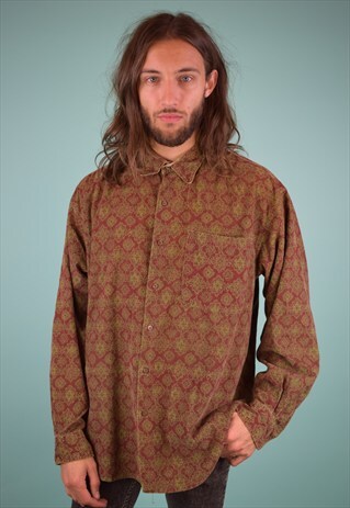 VINTAGE 90'S PATTERNED CORDUROY SHIRT