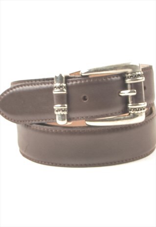 Vintage Leather Dark Brown Belt - S
