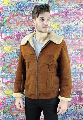 VINTAGE AVIATOR/FLYING JACKET. SHEARLING SHEEP SKIN. UNISEX.