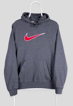 Vintage Nike Grey Hoodie Centre Swoosh Embroidered Small