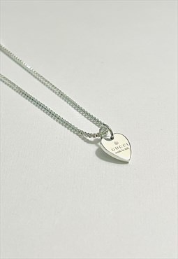 Gucci .925 Silver Heart Pendant on Chain/Necklace