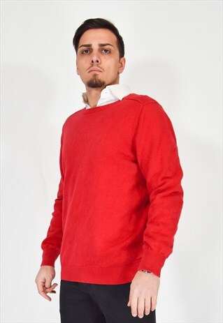 NAUTICA RED CREW-NECK SWEATER