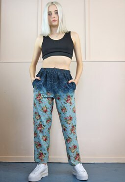 Tapered Trousers in blue rose dip dye 