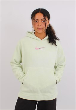 Vintage Women's 90's Nike Spell out Green Fleece Pullover