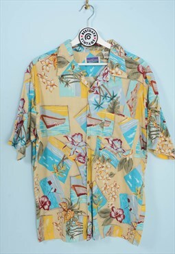 Vintage 90s Hawaiian Shirt in Abstract Pattern