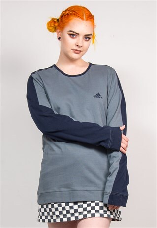 90'S VINTAGE GREY ADIDAS LONG SLEEVE T-SHIRT