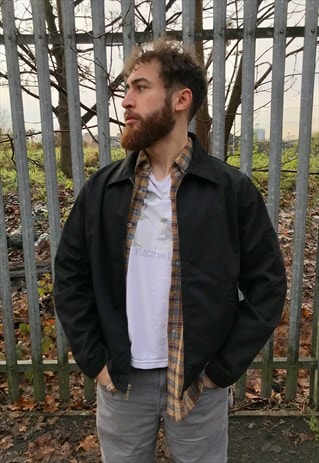 VINTAGE DICKIES WORKWEAR BLACK HARRINGTON JACKET