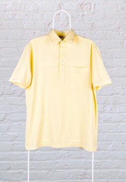 Vintage Gabicci Polo Shirt Yellow Medium 