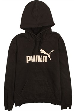 Vintage 90's Puma Hoodie Pullover Spellout Black Large