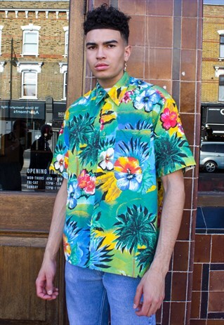 VINTAGE OVERSIZED HAWAIIAN SHIRT - FESTIVAL - SUMMER