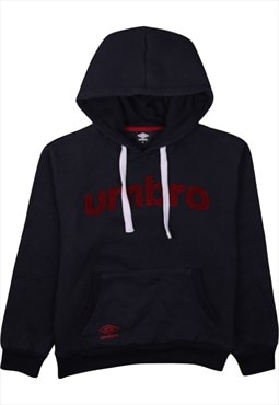 Vintage 90's Umbro Hoodie Spellout Pullover Black Medium