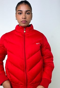 Red y2ks NIKE Puffer Jacket Coat