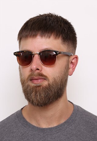 TORTOISESHELL BROWN WAYFARER CLUBMASTER SUNGLASSES