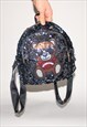 Vintage Y2K shiny teddybear backpack in black