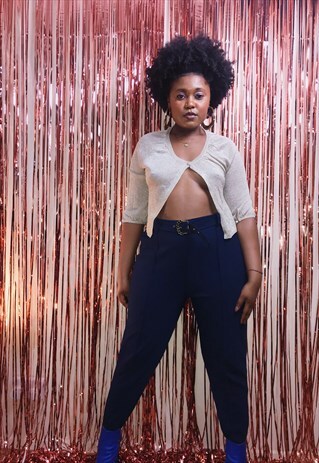 GENUINE 1970S RIBBED STIRRUP TROUSERS WITH BELT