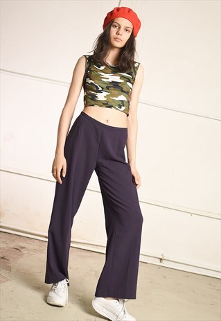 90'S RETRO FESTIVAL PALAZZO WIDE-LEG TROUSERS