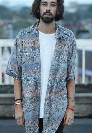 VINTAGE // 80'S // PATTERNED SHIRT