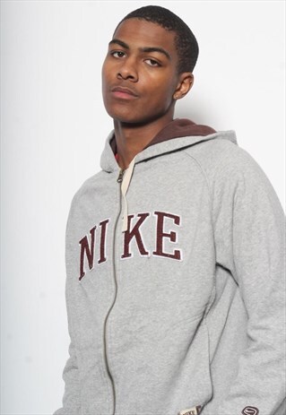 VINTAGE NIKE SPELL OUT HOODIE GREY