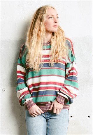 VINTAGE 90S CUTE STRIPED JUMPER