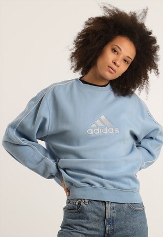 VINTAGE ADIDAS EMBROIDERED LOGO SWEATSHIRT