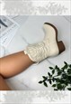 COWBOY BOOTS CREAM WESTERN COWGIRL BOOTS
