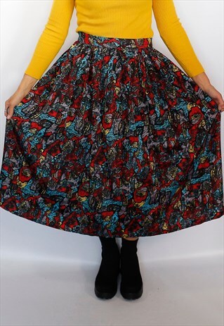 VINTAGE 1980'S AMAZING PRINT SKIRT