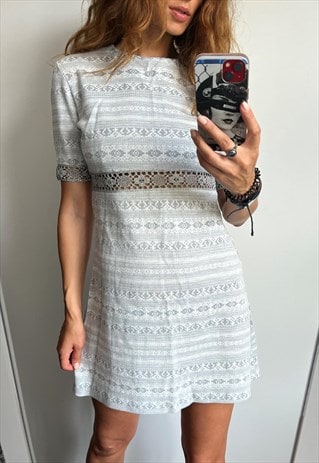 Vintage 60s Mini Glossy Shift Dress - Small