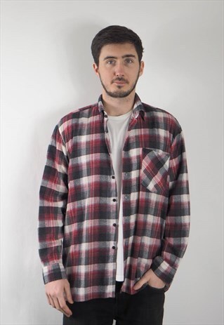 VINTAGE RED BLACK CHECKED SHIRT