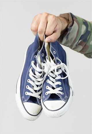 VINTAGE CONVERSE BLUE HIGH-TOP TRAINERS