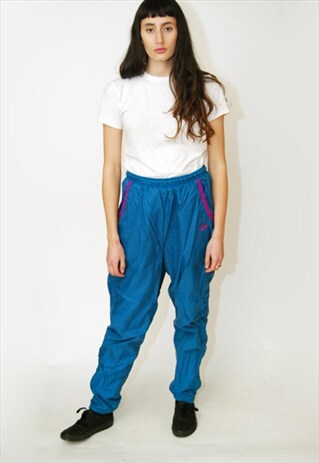 NIKE TRACK PANTS (M) VINTAGE 90S TROUSERS BAGGY SLOUCHY TEAL