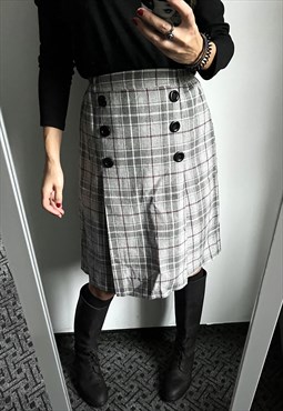 Plaid Warm Formal School Skirt - S
