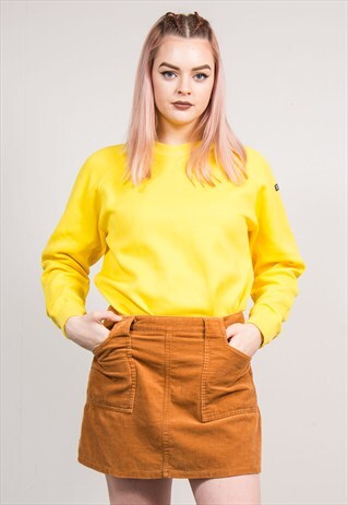 90'S VINTAGE BRIGHT YELLOW ADIDAS SWEATSHIRT JUMPER